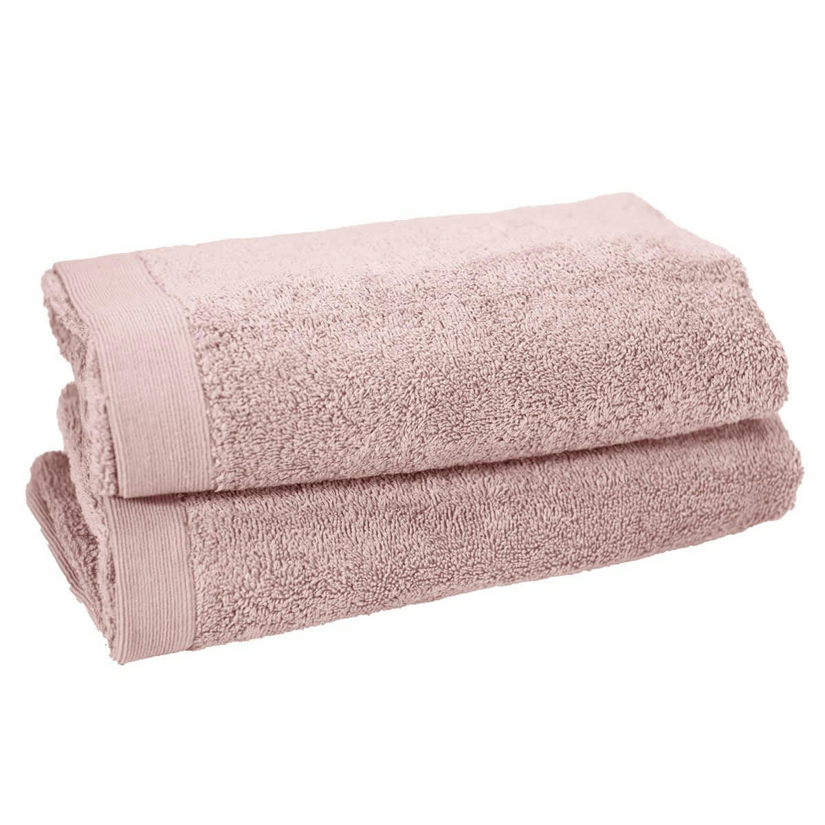 STUDIO - Lot de 2 serviettes de toilette 500 gr/m²  poudre 50x90 cm