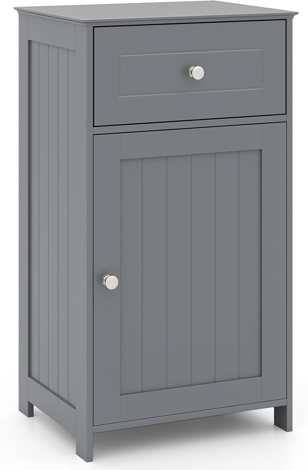 Giantex Floor Bathroom Storage Cabinet - Freestanding Cabinet with Drawer, Door, Adjustable Shelf, Anti-Tipping Device, Storage Organizer for Sofa Side, Bathroom, Living Room