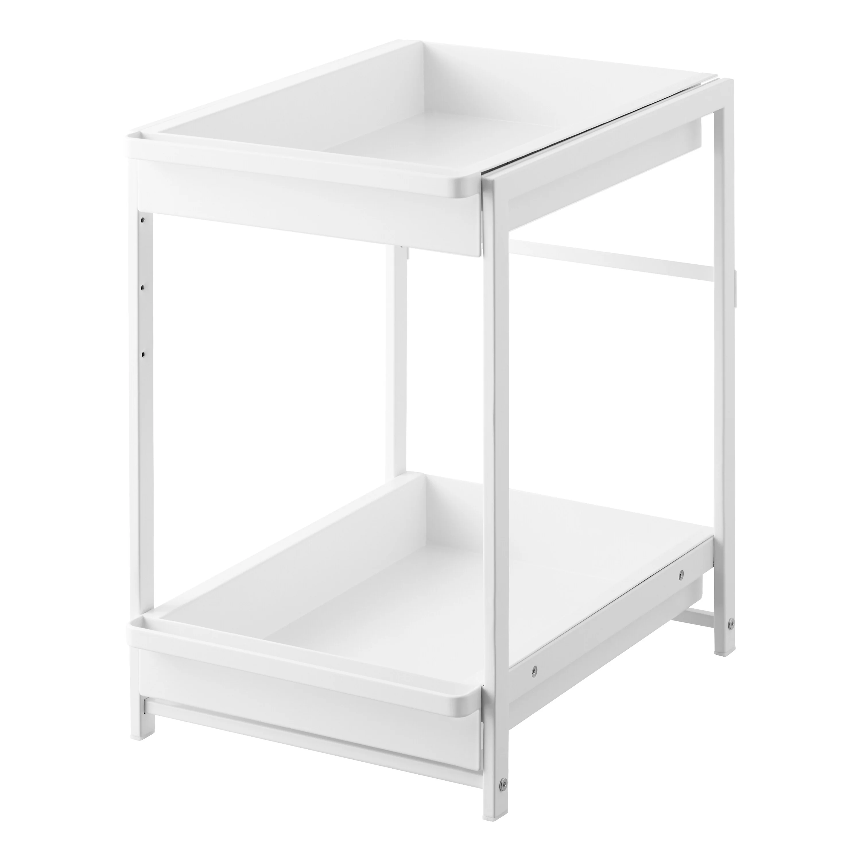 Yamazaki Home Under-Sink Rack with Pull-Out Shelf, Steel, Adjustable - L 26.97 x W 11.97 x H 17.83 inches