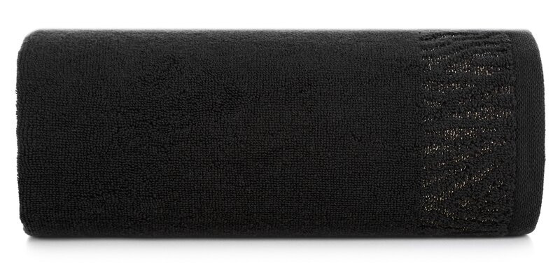 Ręcznik Margo 70x140 czarny z bordiurą i błyszczącą nicią 500 g/m2