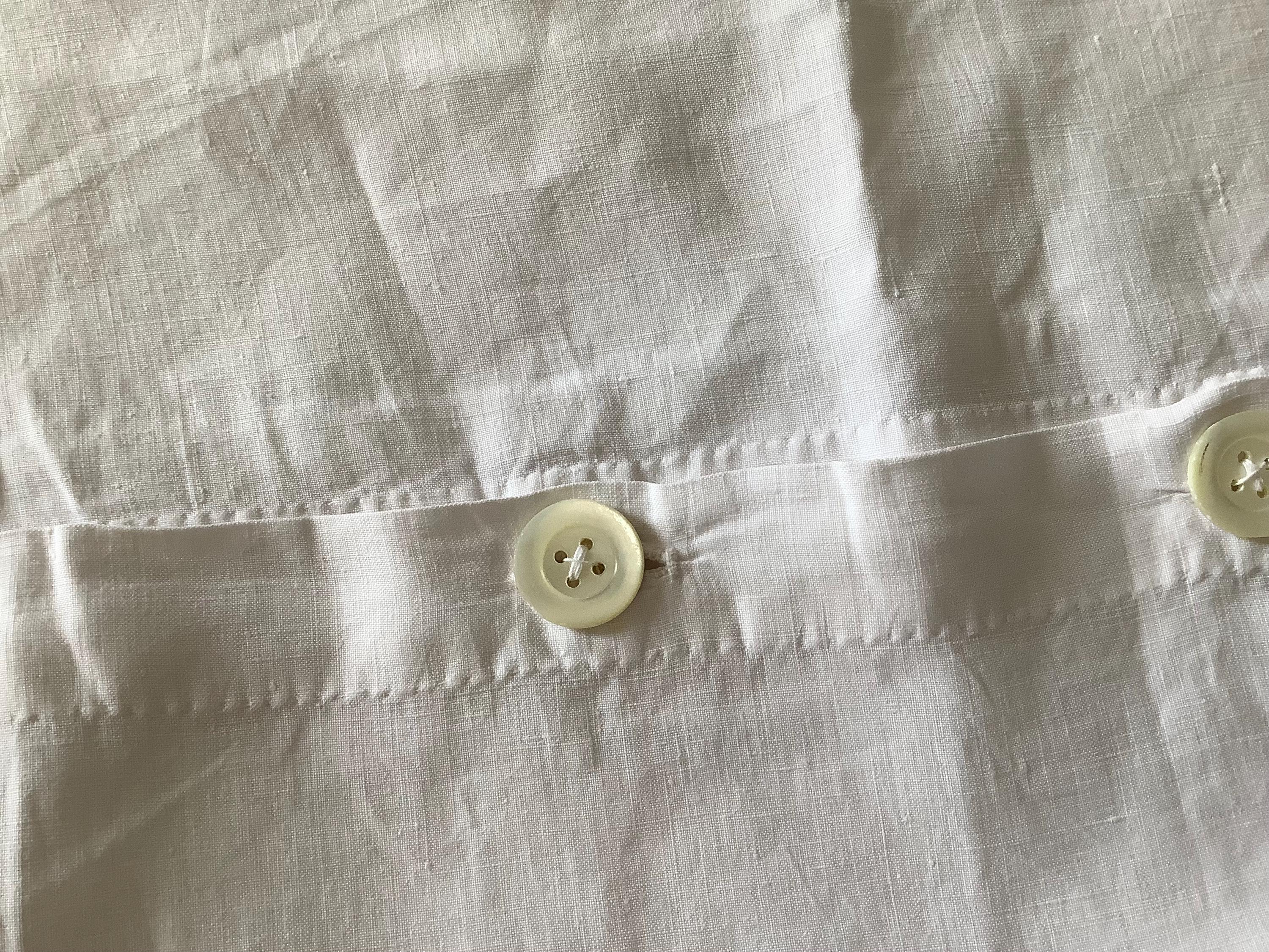 Lovely Simple Large French Pure Linen Pillow Sham Hand Needlework