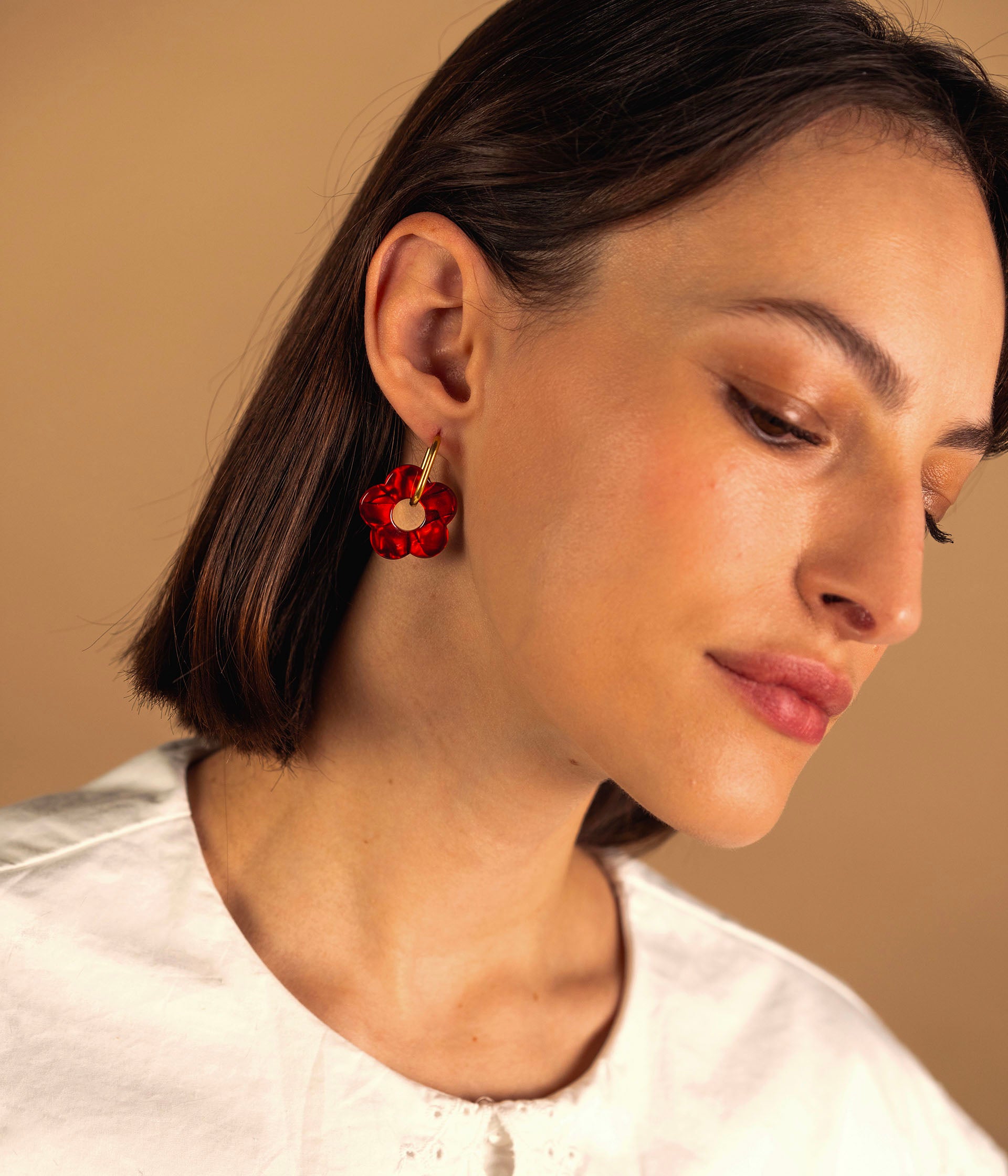 Boucles d'oreilles Delphine rouge
