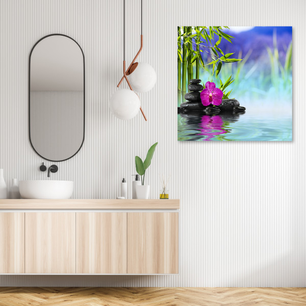 Feeby Obraz na płótnie, Kamienie woda zen 30x30