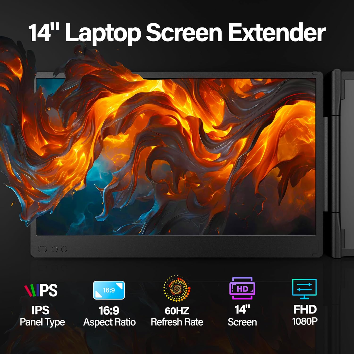 2025 Upgraded Laptop Screen Extender Portable  14 1080P FHD IPS Screen  Monitor Extender for Laptop  Fit for 13-17  Plug & Play Compatiable with Windows/Mac/Chrome/Android/Switch