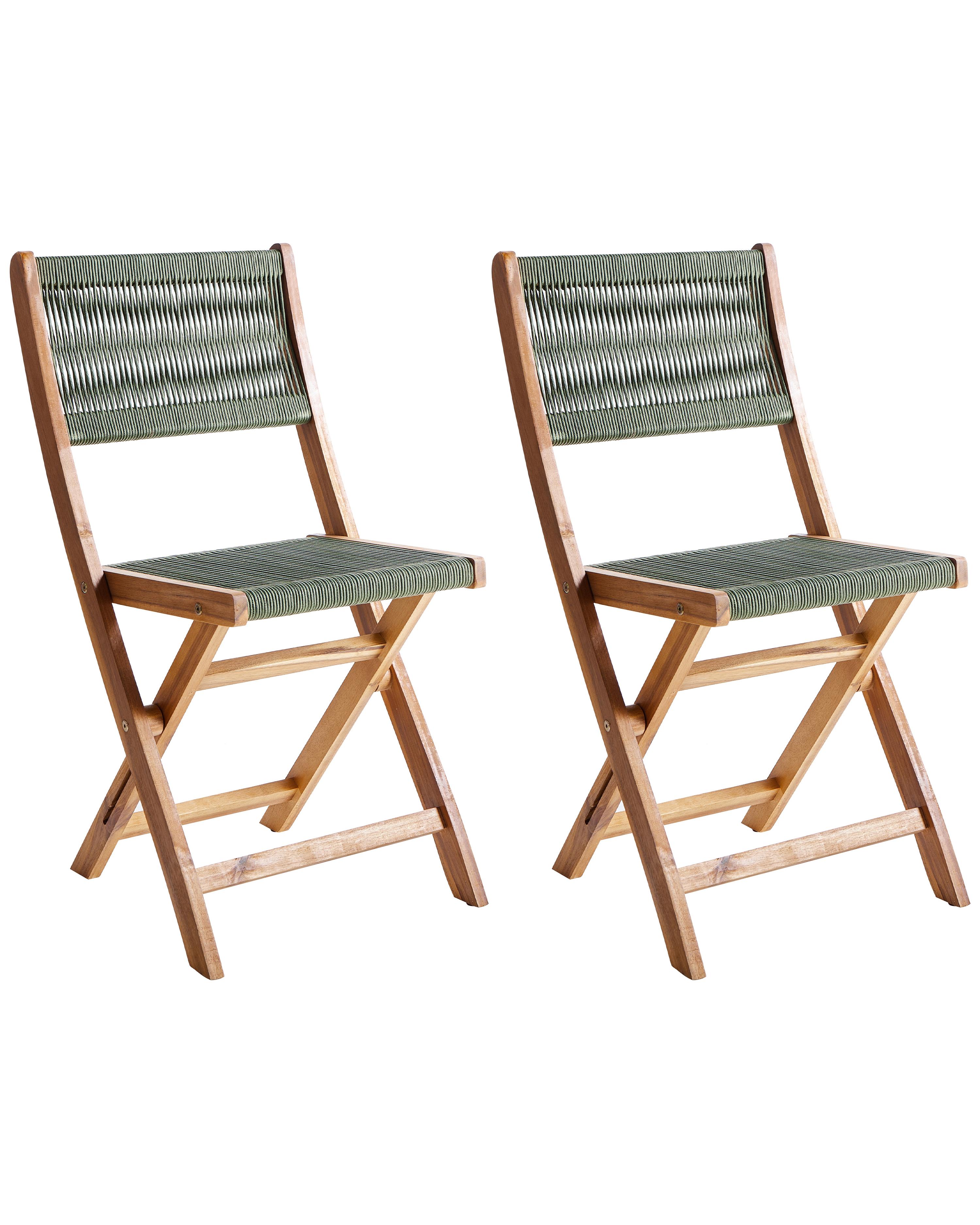 Garden Dining Set 4 Seater PROSSEDI Acacia Wood Green