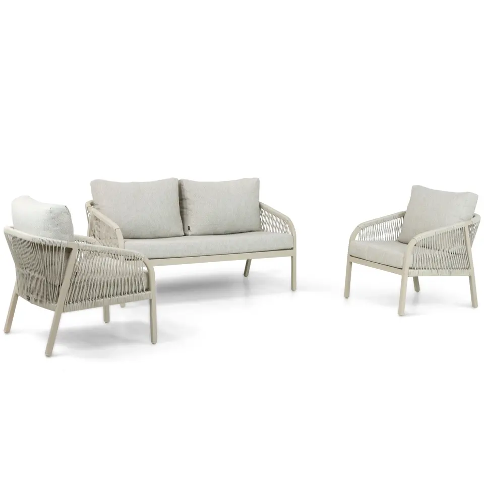 Stoel en Bank Loungeset 5 personen Aluminium/rope Taupe Lifestyle Garden