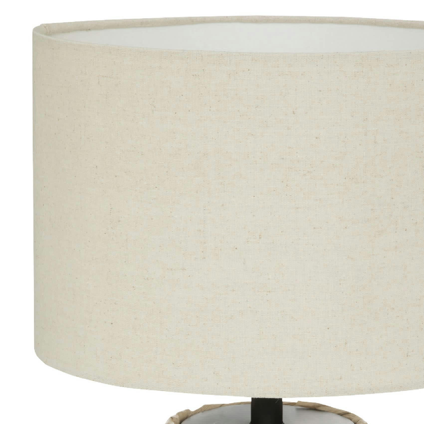 - Lampe à poser en jacinthe jute/coton beige 28x49 cm