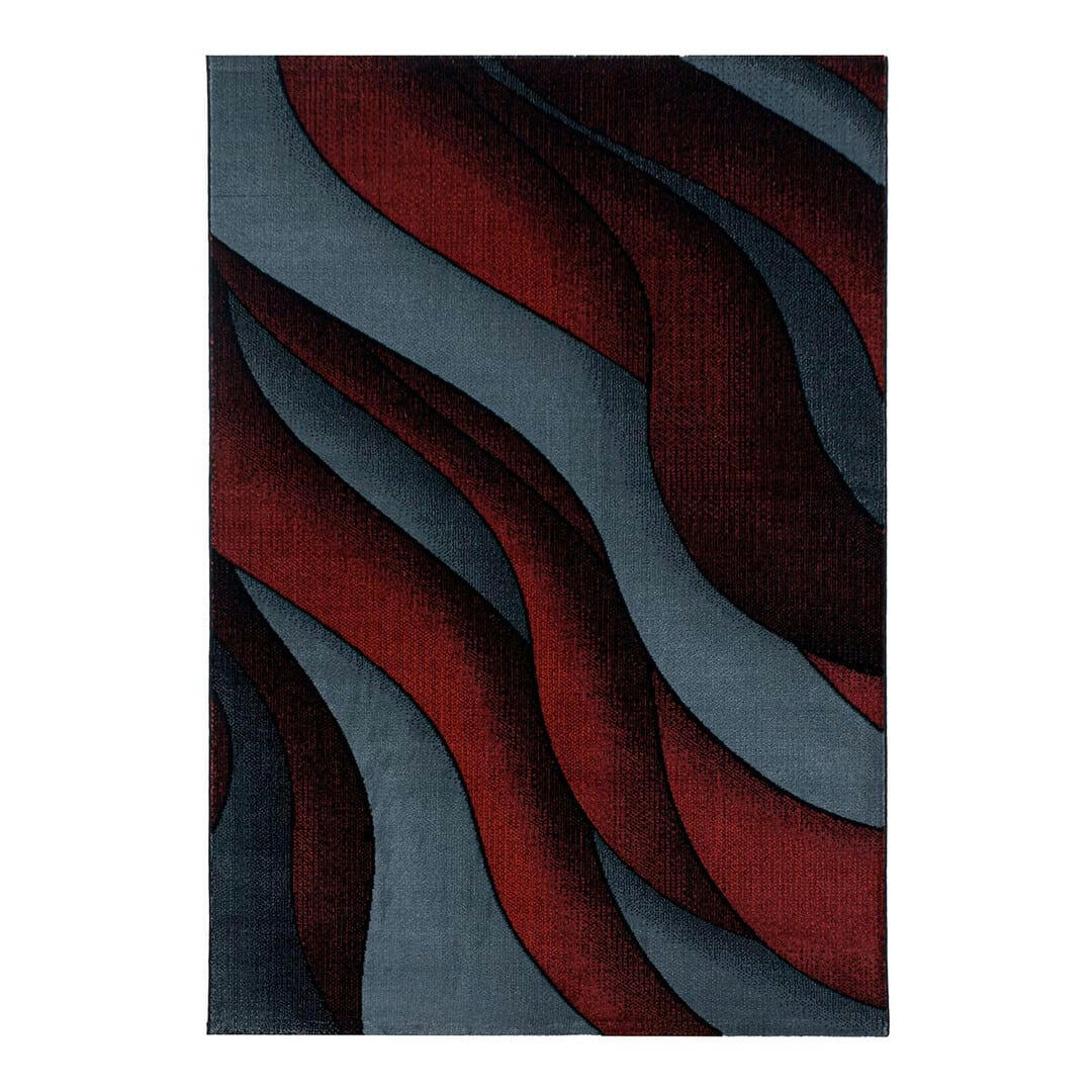CHOUETTE - Tapis courbe design en polypropylène rouge 240x340