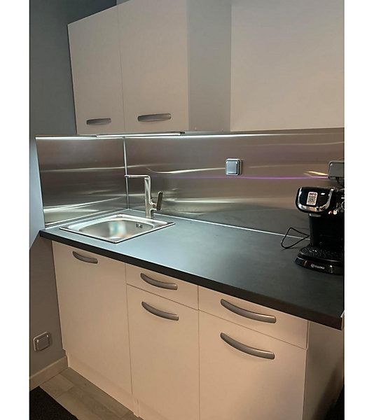 Crédence - Fond de hotte - Inox Brossé - H400mm x L600mm de 1mm