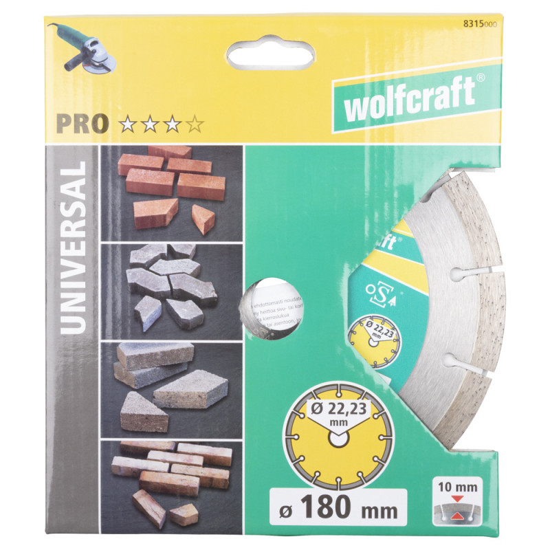 Disque diamant segmenté Pro Universal Ø 180 mm WOLFCRAFT