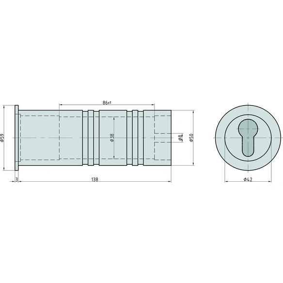 Rohrtresor, (BxHxT): 50 x 50 x 138 cm