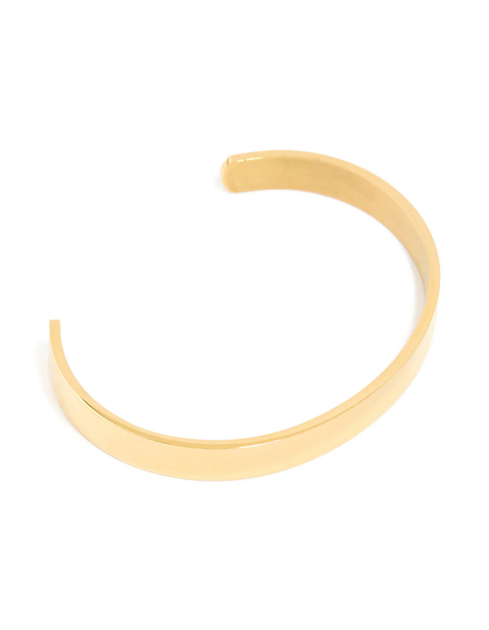 Mens Waterproof Gold Plated Stainless Steel Smooth Flat Wrist Cuff