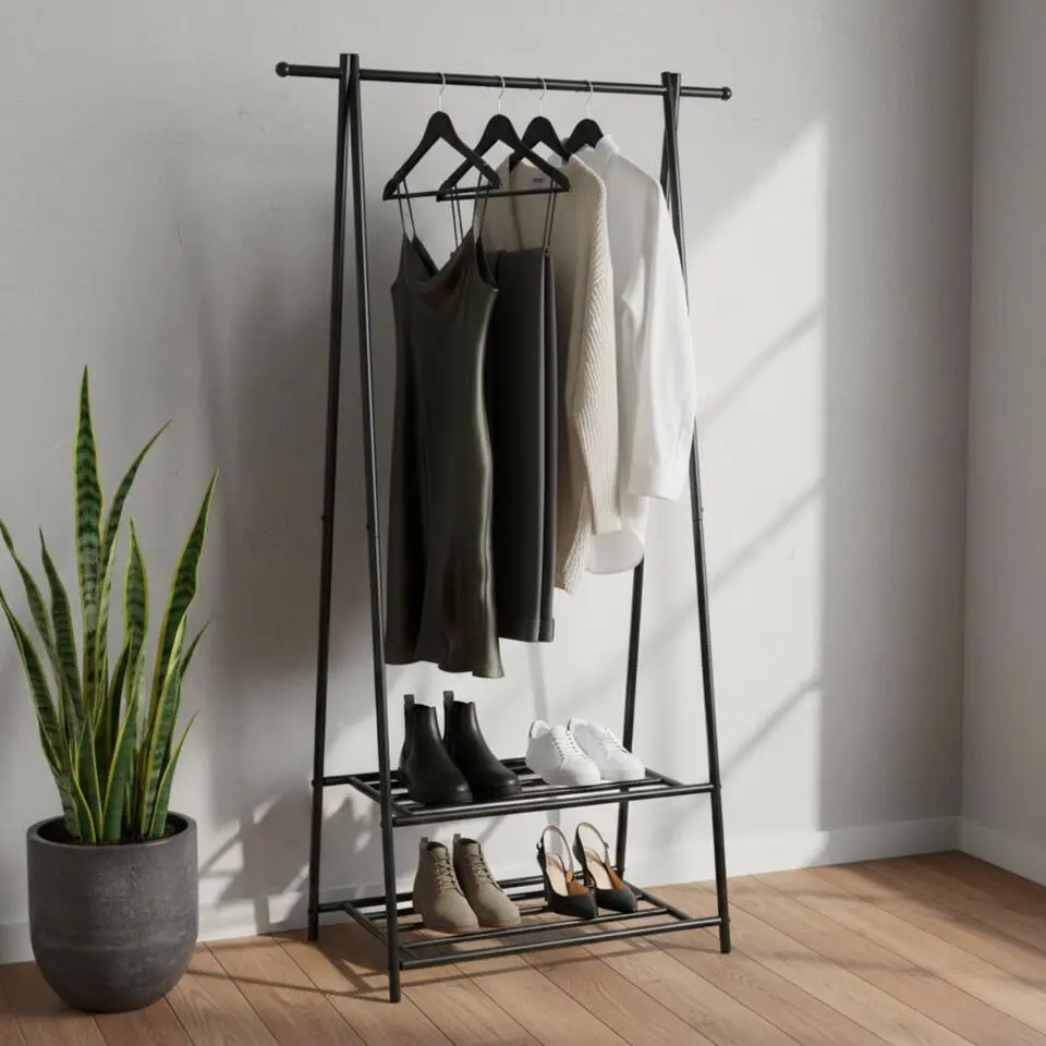 Kledingrek - metaal - zwart