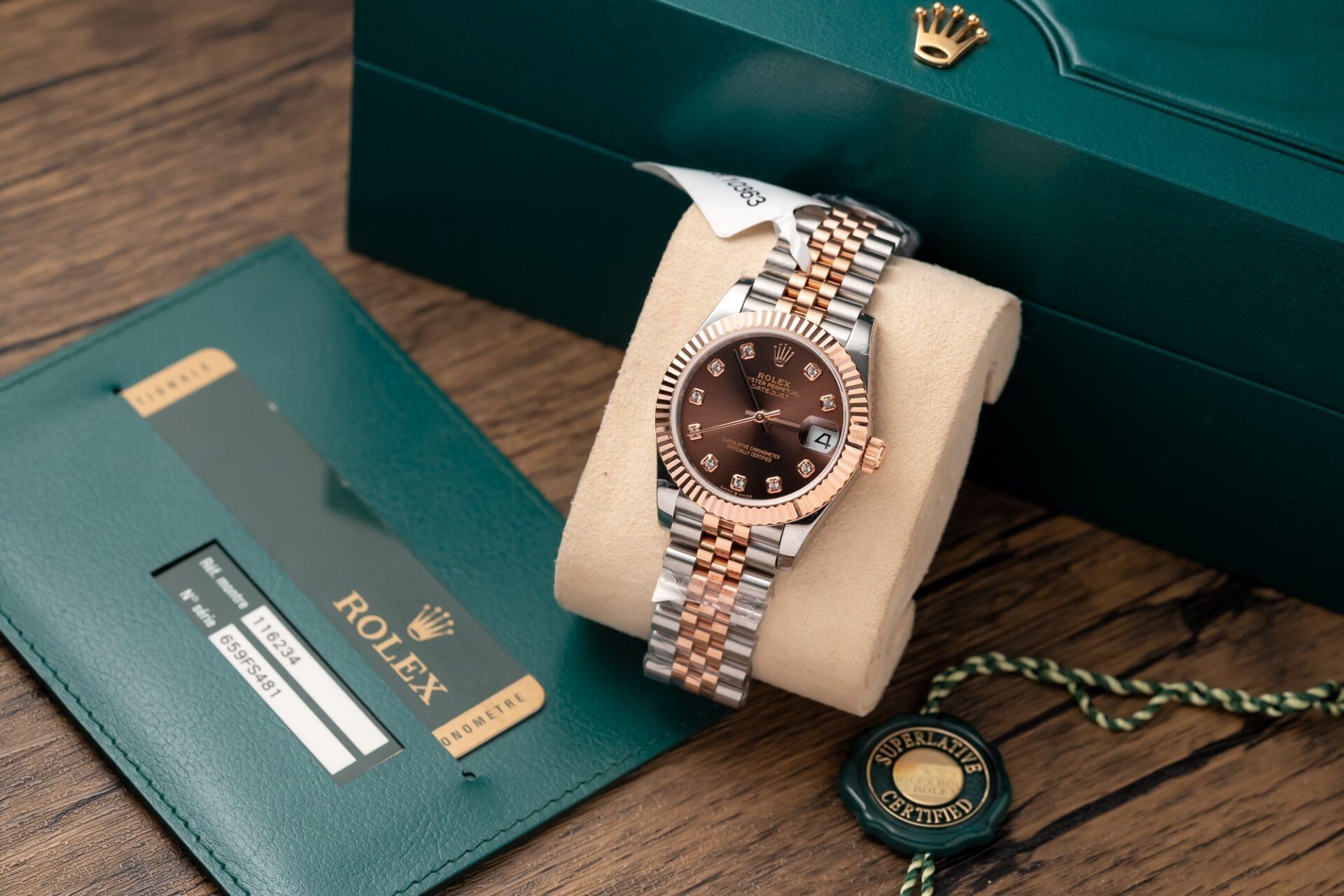 Rolex Datejust SS/RG Plated Chocolate Roman Numeral Dial 31mm Jub Super Clone