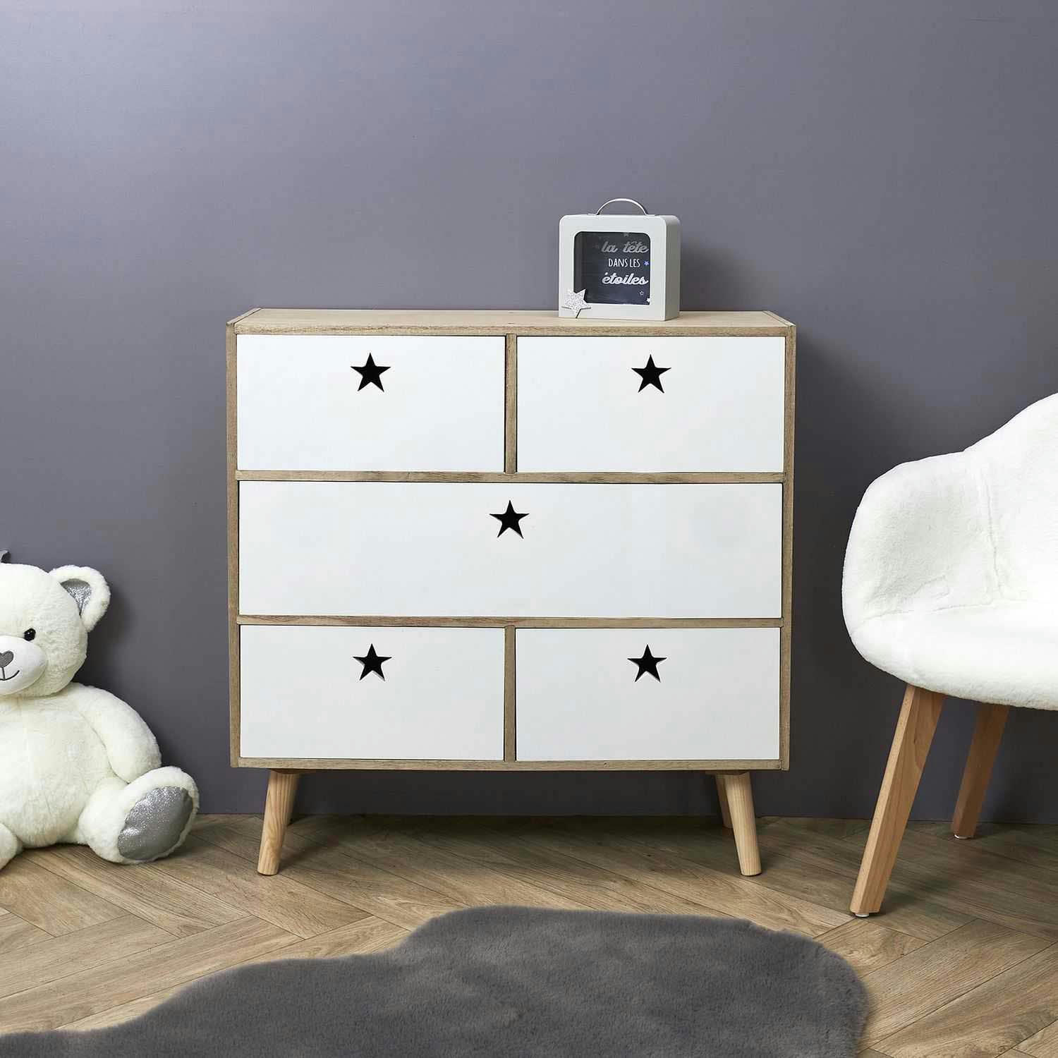 - Commode bicolore pour enfants like a star