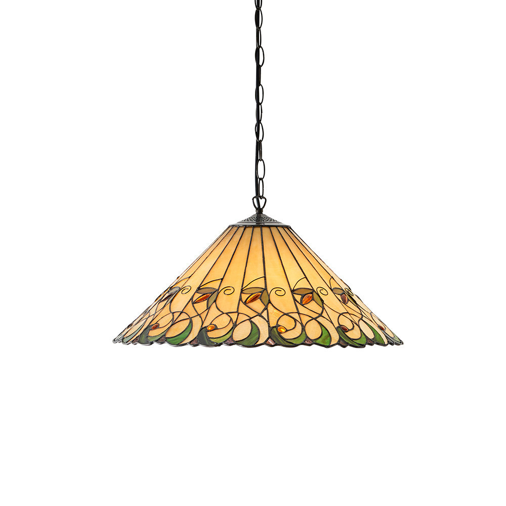 Lampa wisząca JAMELIA bursztynowa brązowa 3xE27x40W IP20 Tiffany