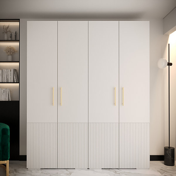 Armoire Manhattan Ryfel 3 a portes battantes H. 236,7 x L. 200 x P. 47, 4 portes