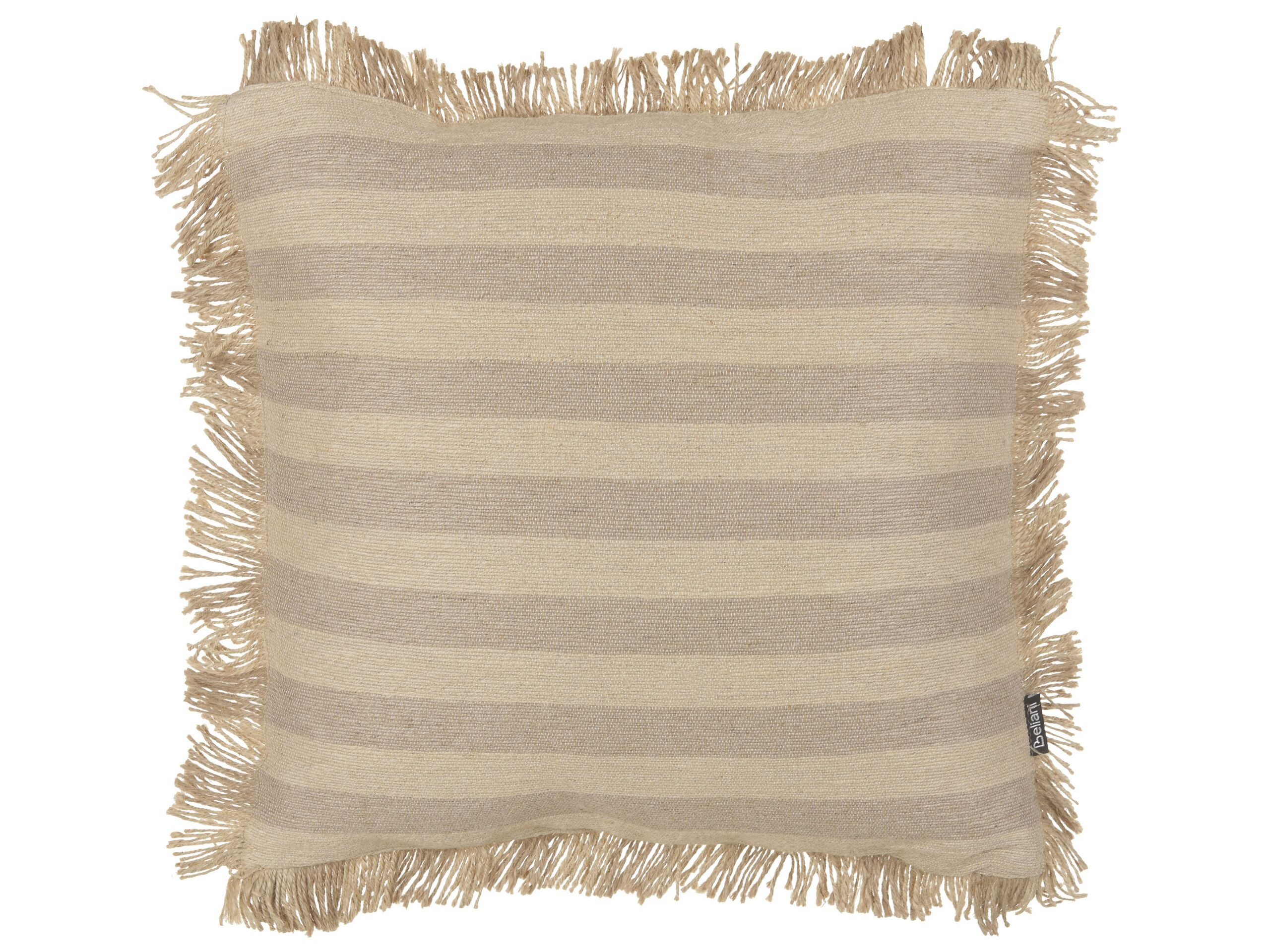 Jutowa poduszka pleciona boho 45 x 45 cm beżowa
