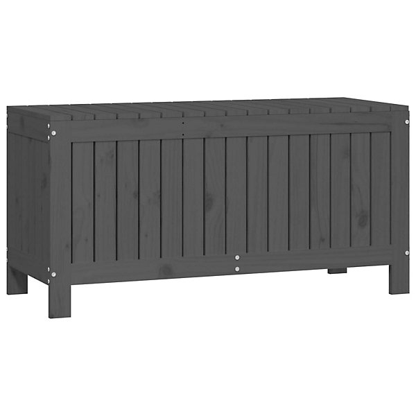 Coffre boîte meuble de jardin rangement bois gris Helloshop26