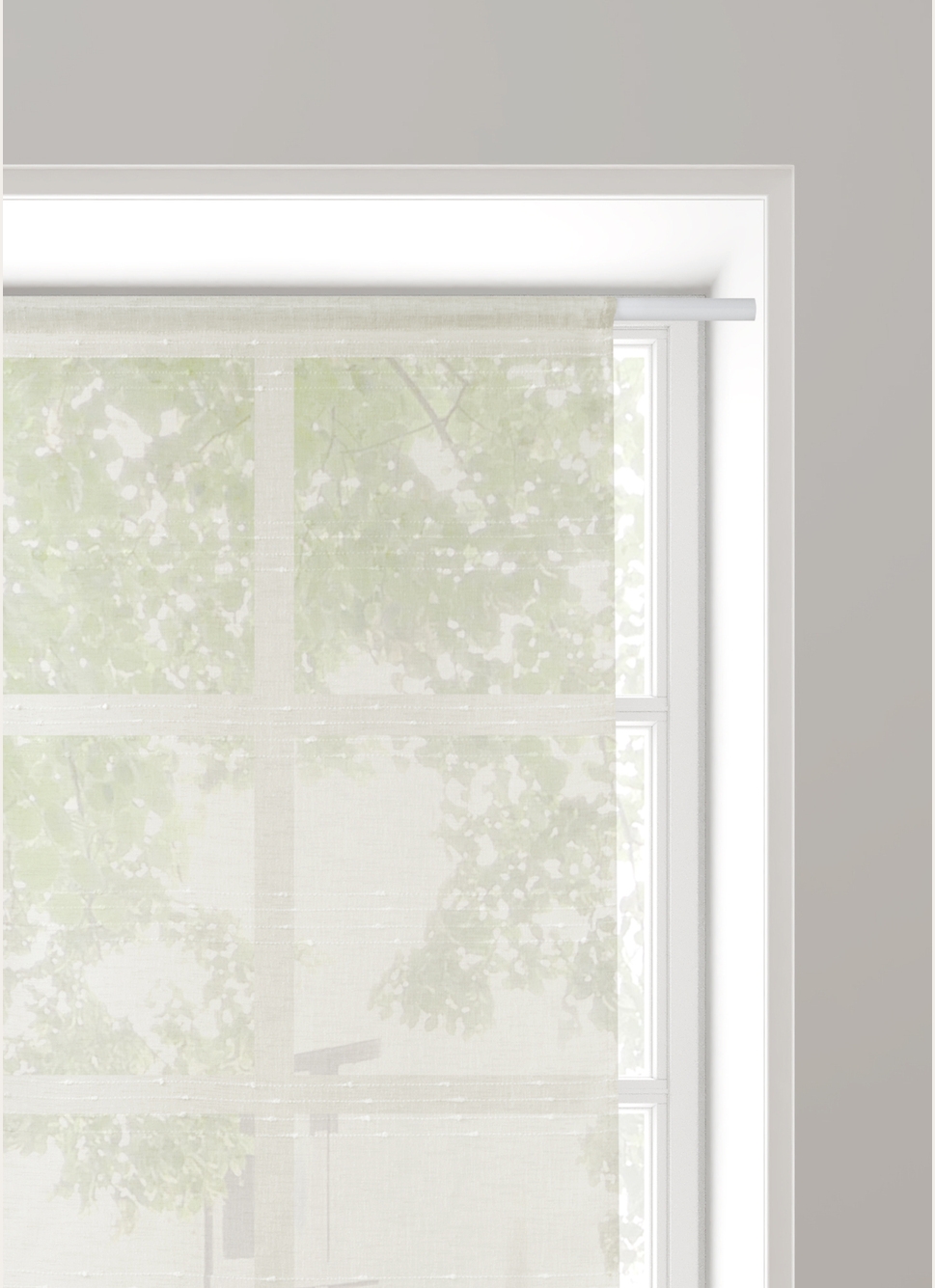 VITRAGE RAYURES HORIZONTALES EN RELIEF 90 X 160CM ECRU