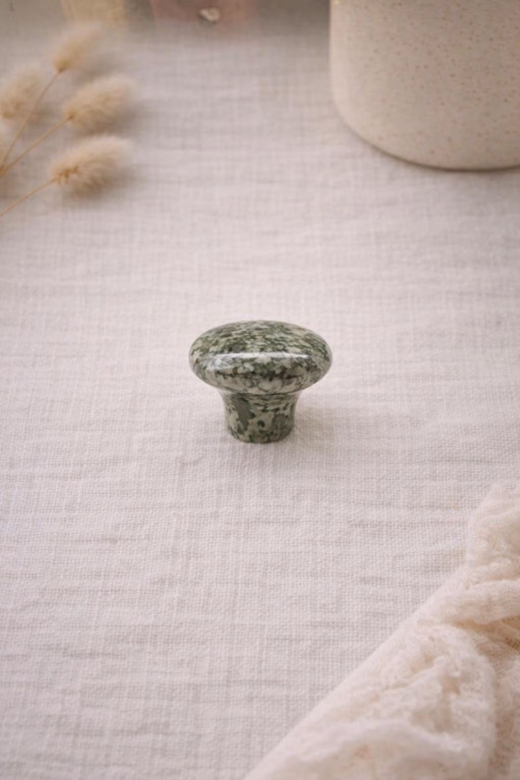 Green Granite Ceramic Knob – Speckled Enamelware Drawer Pull – Vintage Style Kitchen Hardware
