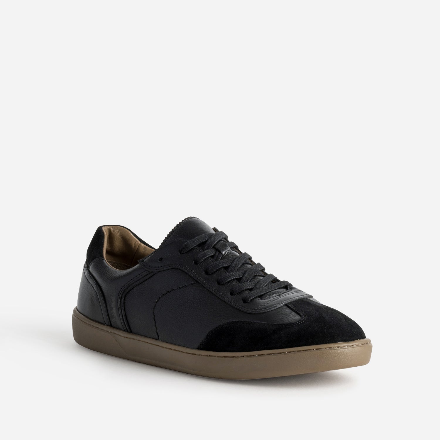 Tennis noire cuir et cuir velours