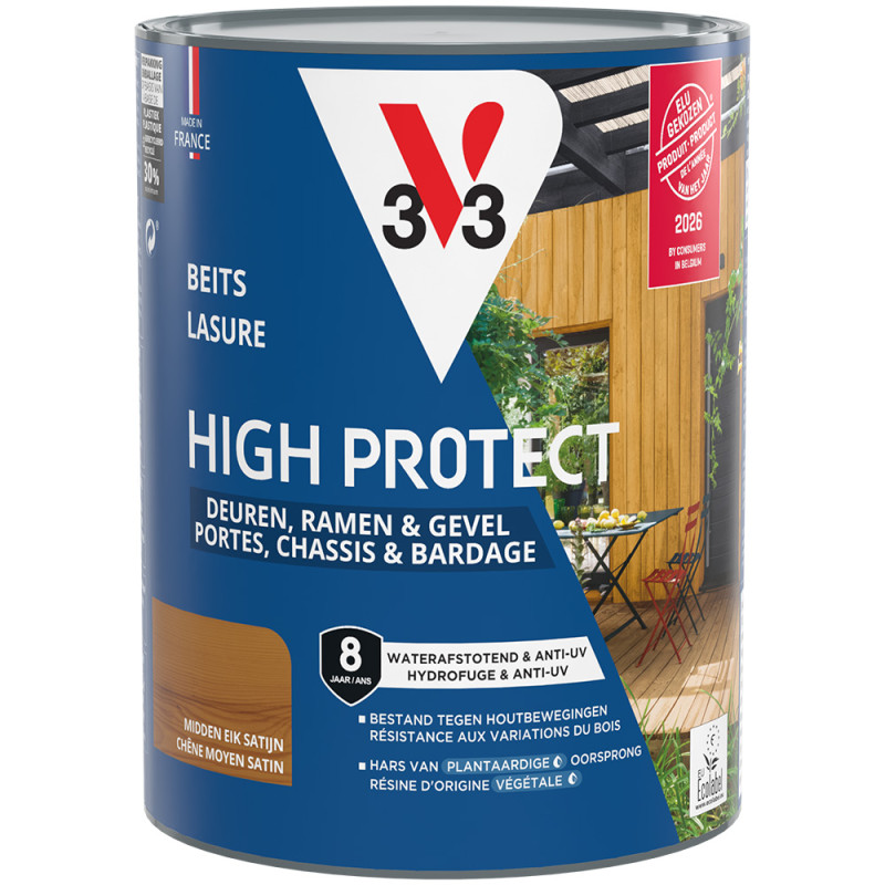 Lasure pour bois High Protect chêne moyen 0,75 L V33