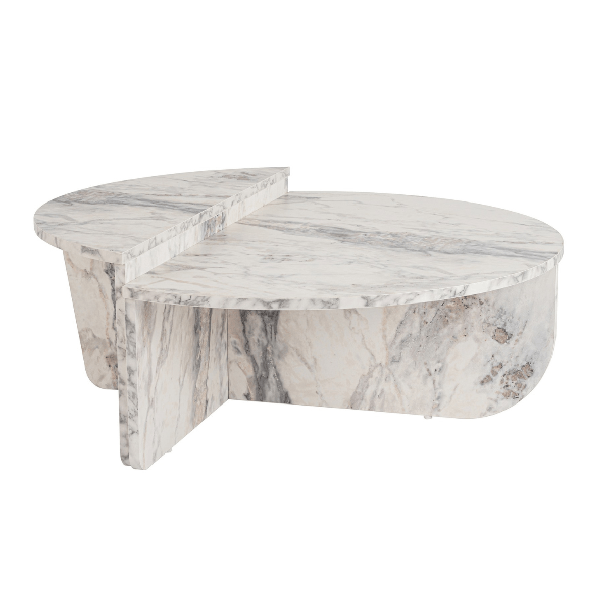 Calicosy - ORION Set van 2 salontafels - Licht hout - 90x90x35 cm