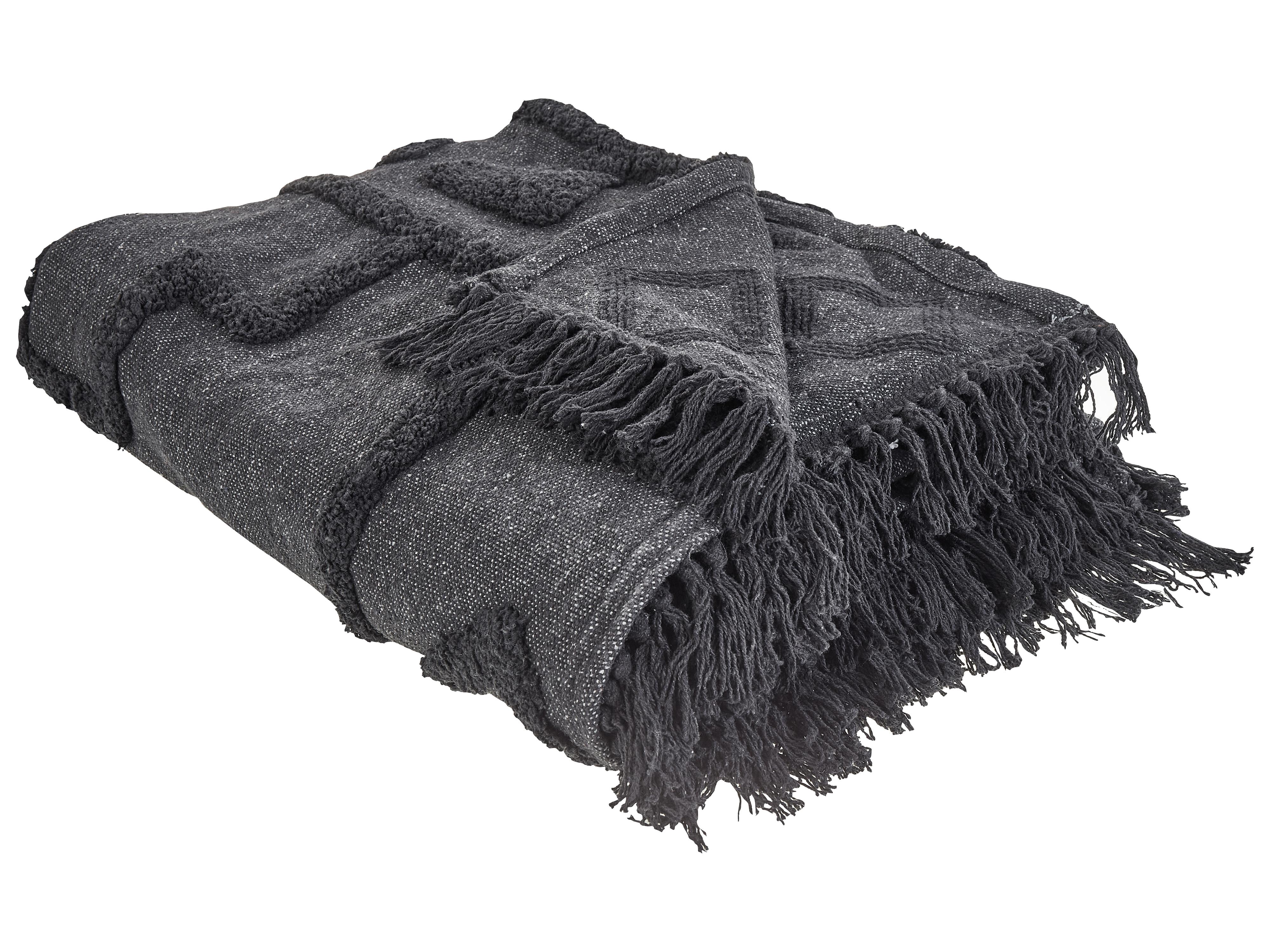 Blanket CHACK Cotton 200 x 220 cm Dark Grey