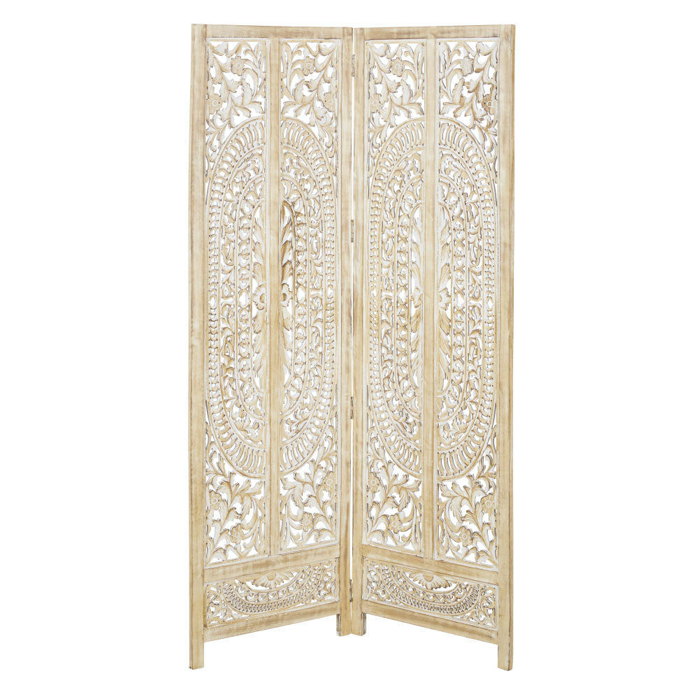 MANEL - Paravent sculpté brun