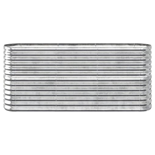 NNEVL Garden Planter Powder-coated Steel 152x40x68 cm Silver