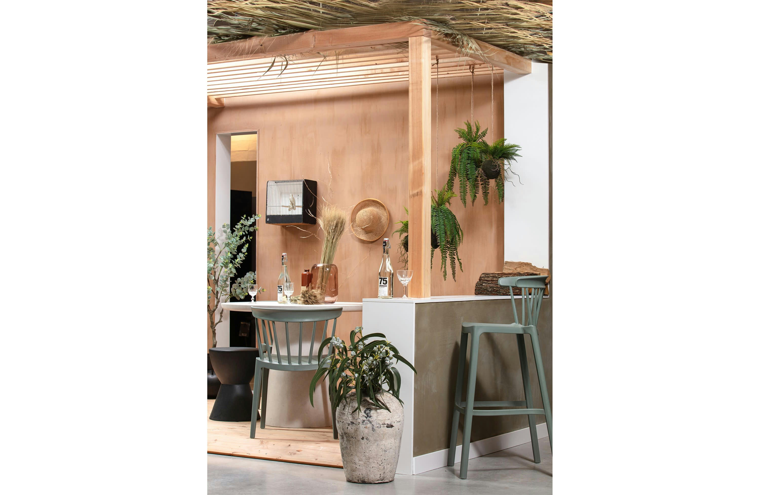 DOVER - Tabouret en fibre de verre anthracite