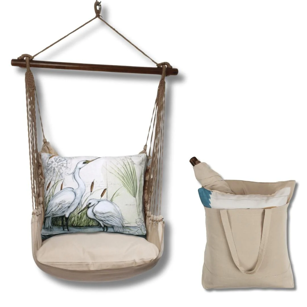 Magnolia Casual Swing Set 4 piece - Latte Solid w/ Heron Pair