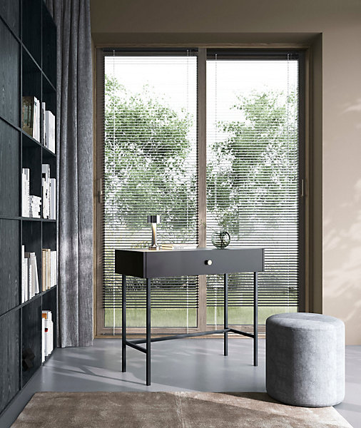 Coiffeuse 1 tiroir noire 93 cm DIVENOS