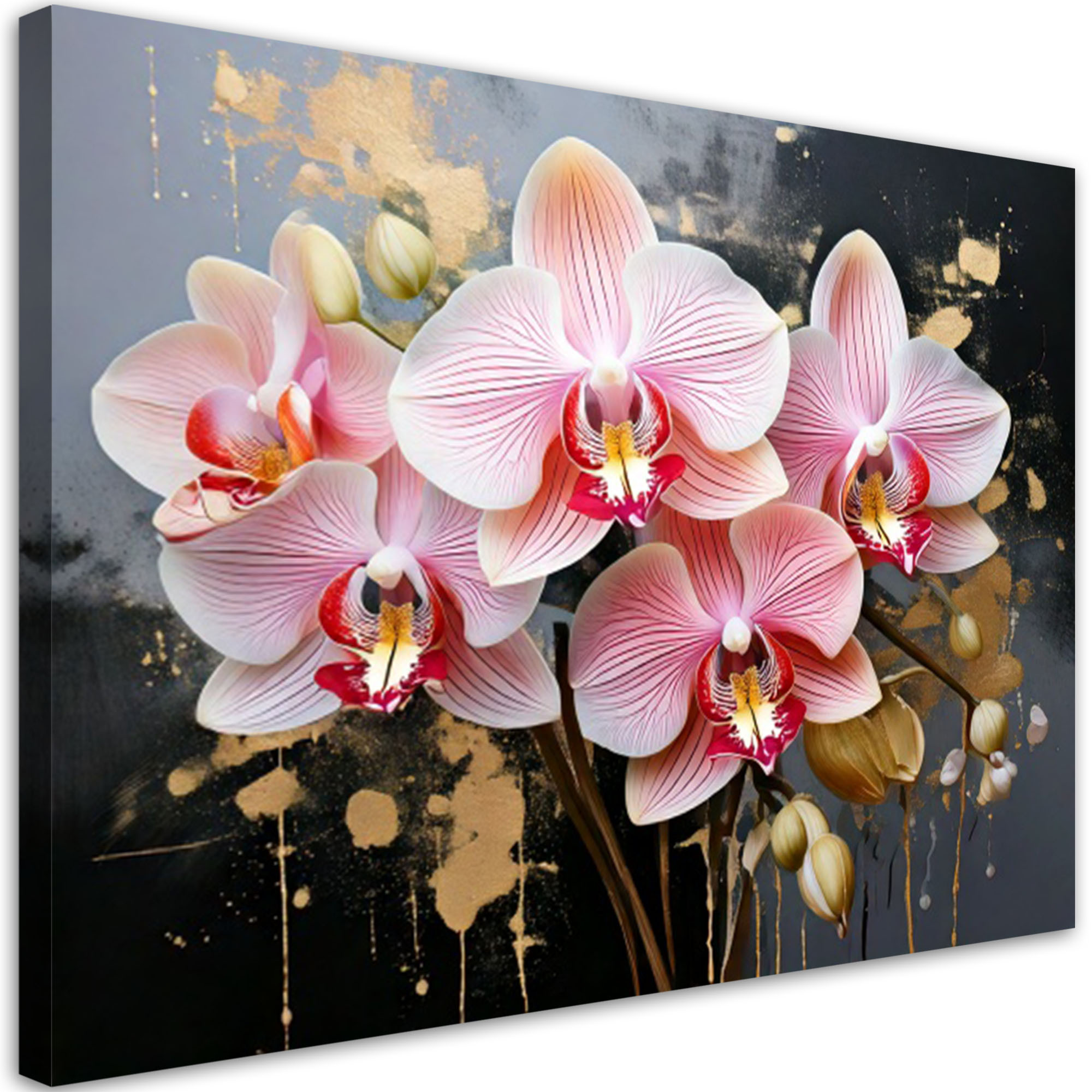 Feeby Obraz do salonu sypialni, Orchidea Storczyk Kwiaty różowe 60x40