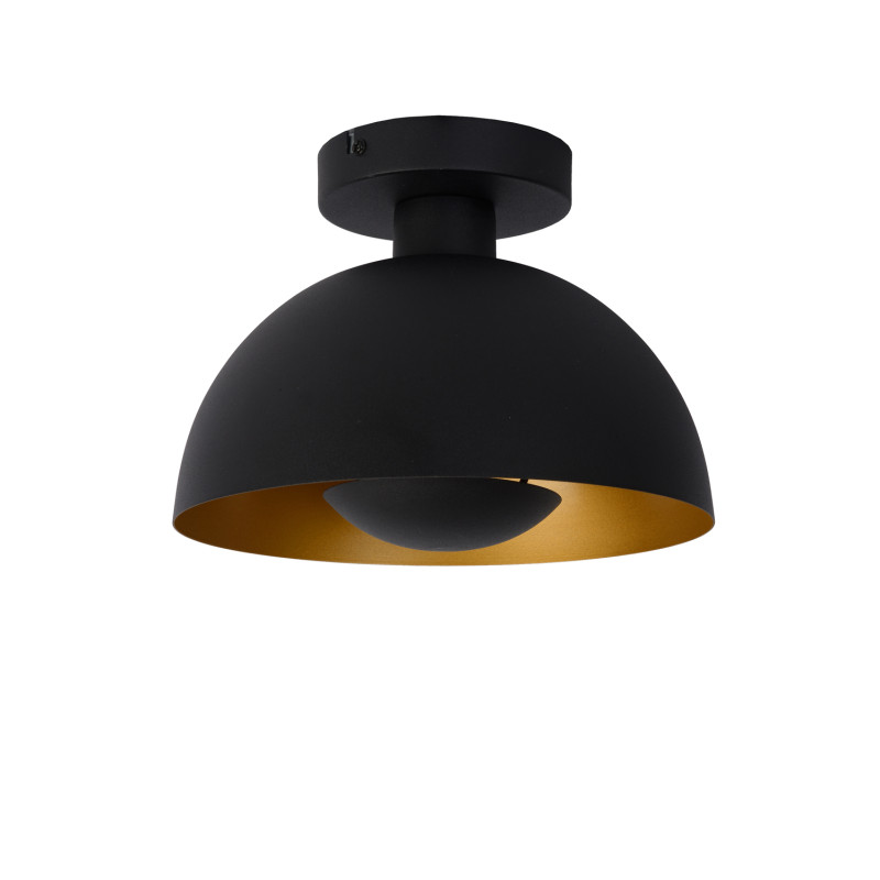 Plafonnier Siemon noir Ø 25 cm E27 40 W LUCIDE