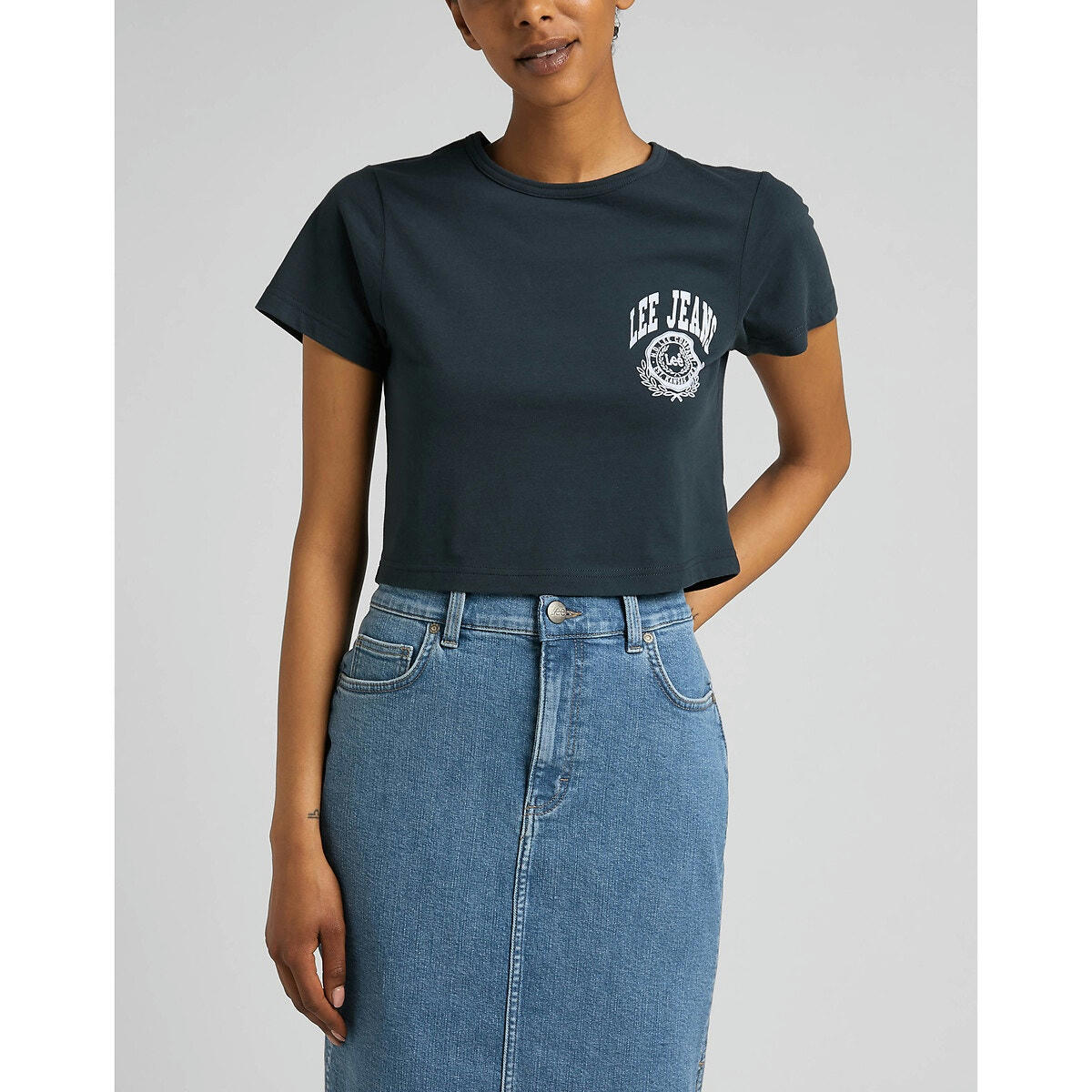 T-shirt crop, logo devant