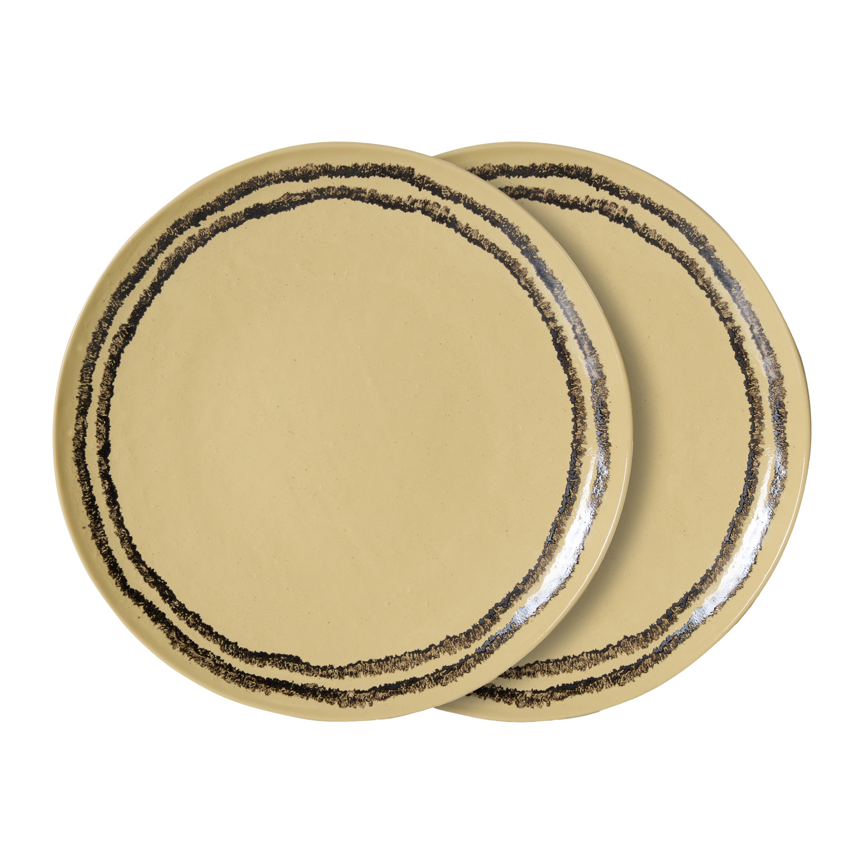 HKliving 70's Ceramics Dinerbord Ø 27,5 cm - Set van 2 - Vanilla