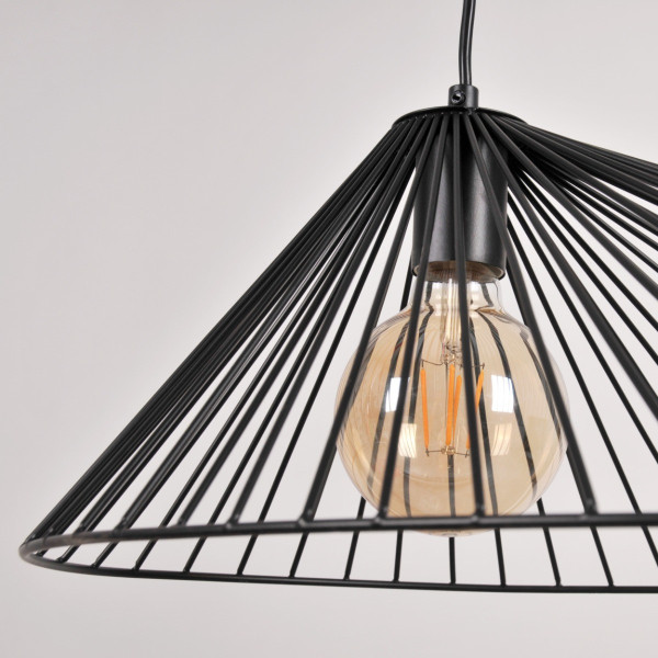 Lampa wisząca czarna AURORA 1xE27x20W wym: 136,5x60x60 cm Polux