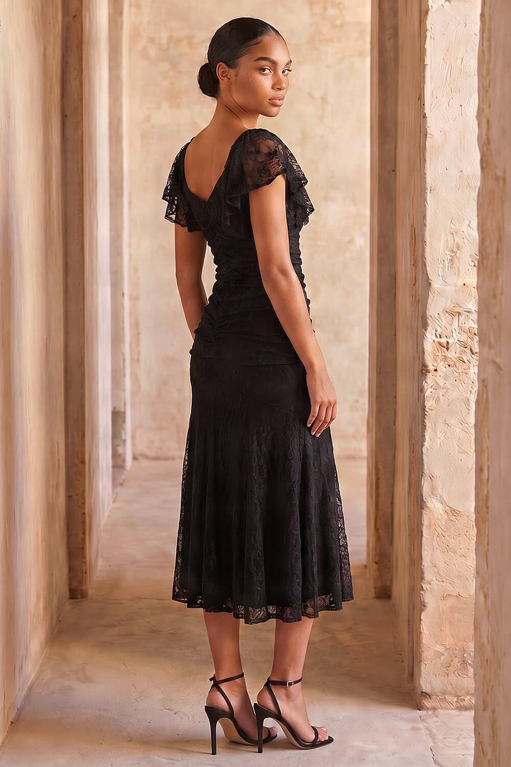 Roman Petite Lace Tiered Dress