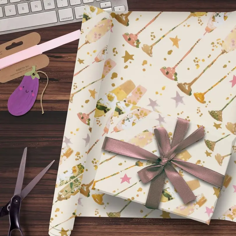 Geschenkpapier Champagner
