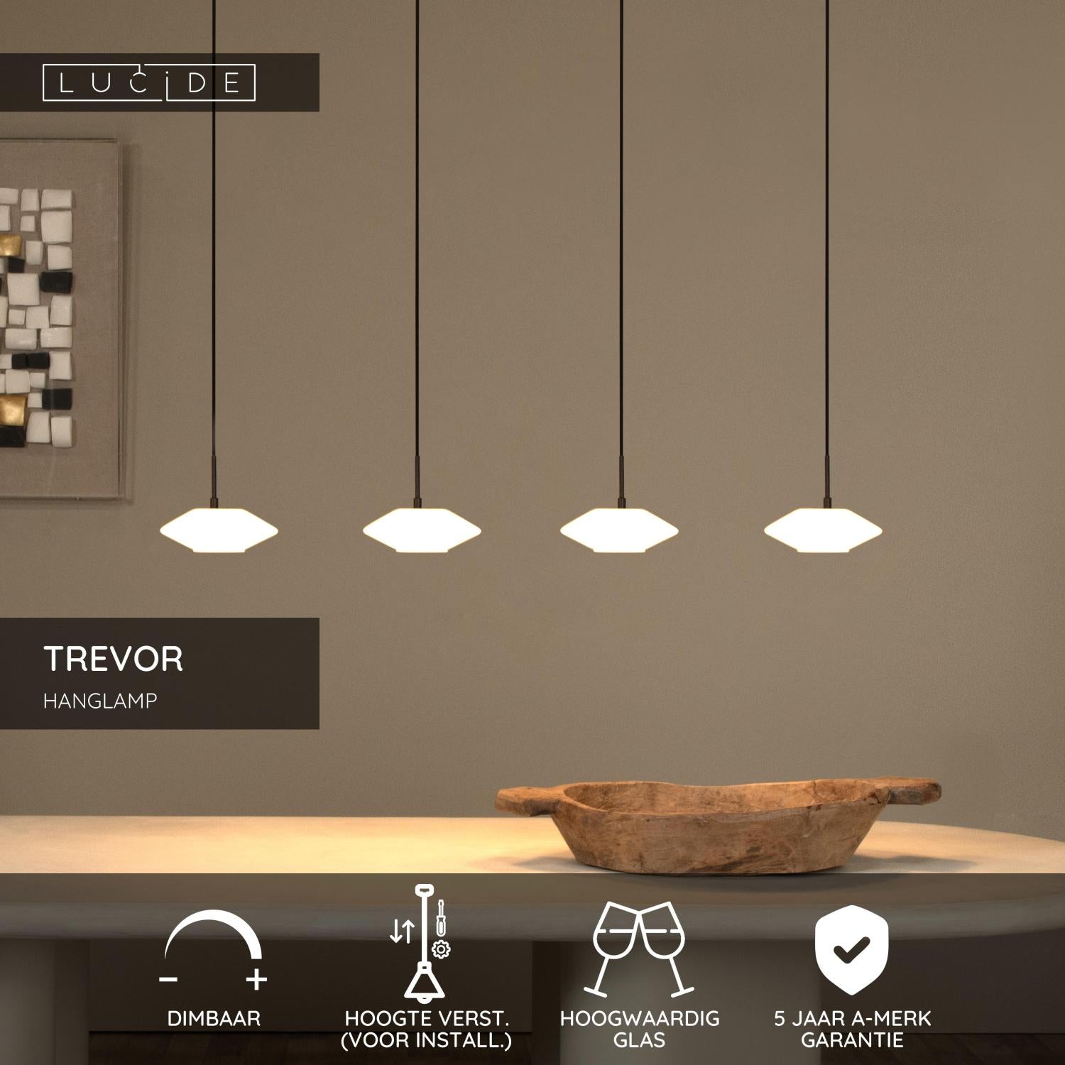 Lucide TREVOR Hanglamp - Opaal