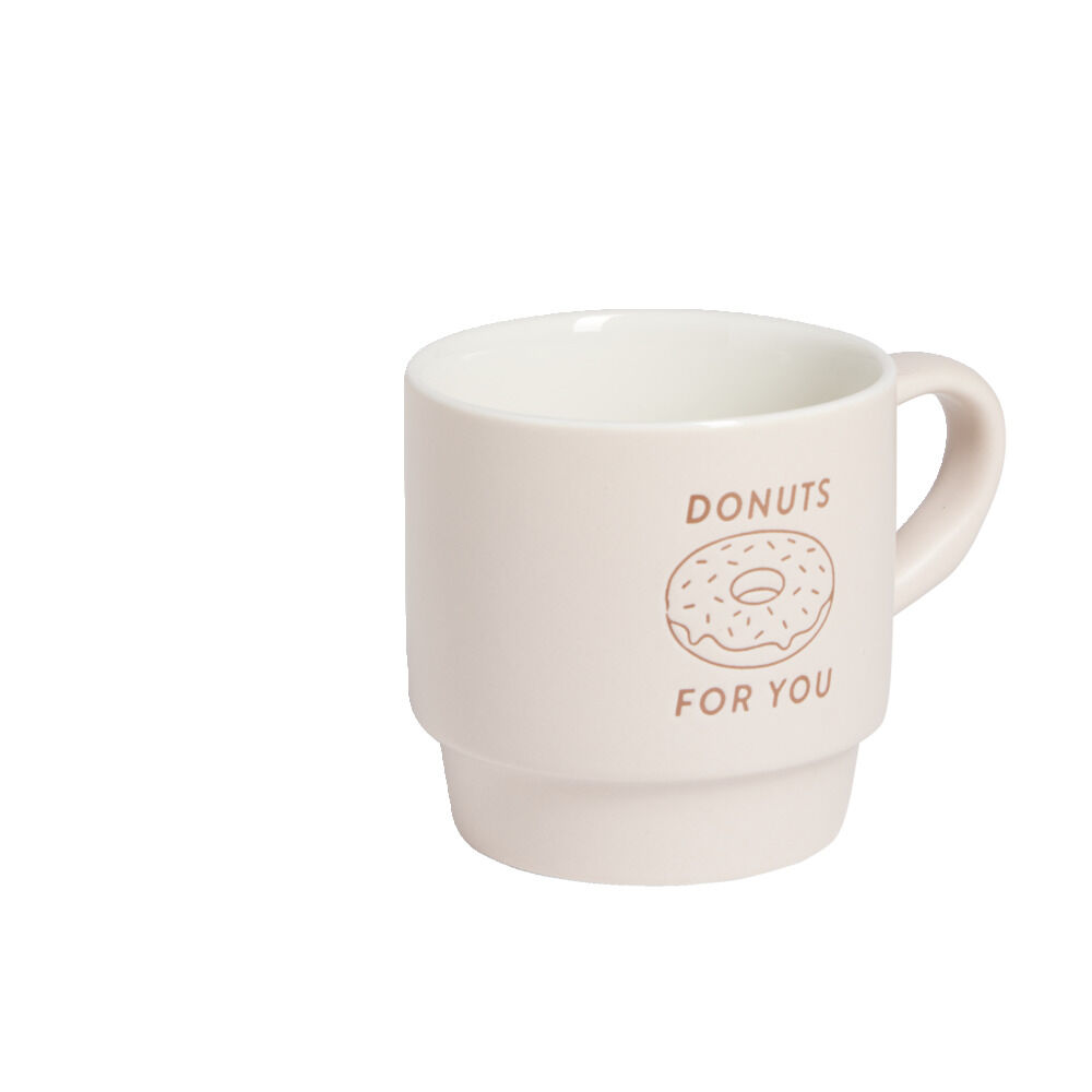Mug empilables en céramique motifs et couleurs assorties 300ml 4 pièces