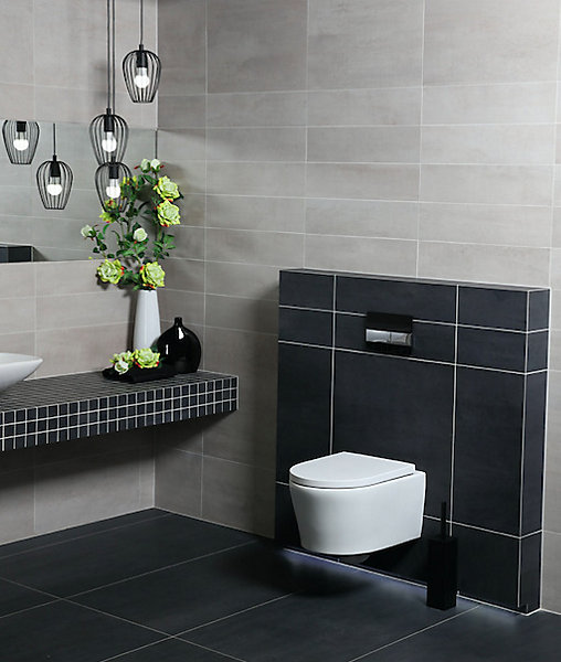 Pack WC Bati-support Geberit avec Cuvette SAT rimless fixations invisibles   Abattant softclose   Plaque noire (GebSatrimless-A)
