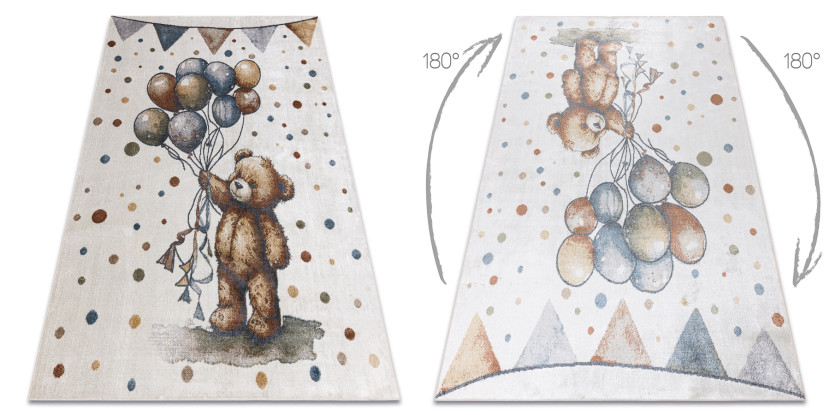 Dywan BONO 9614 Miś, balony kremowy / jasny szary 180x270 cm