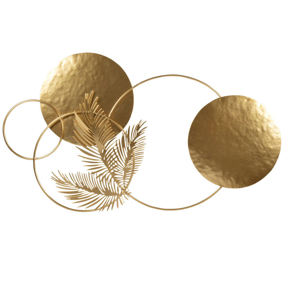 LIVIAZA - Déco murale en métal doré 65x38