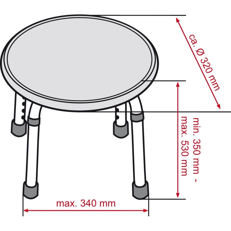Tabouret salle de bains rond blanc SANIMAR