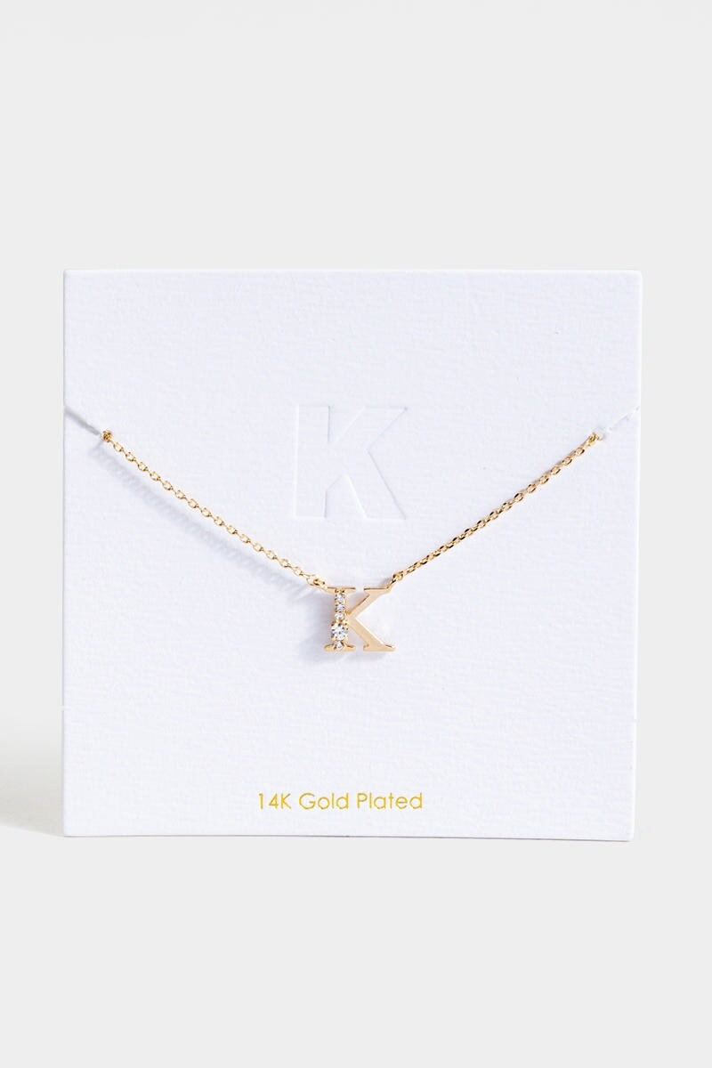 Crystal Cluster Initial Necklace