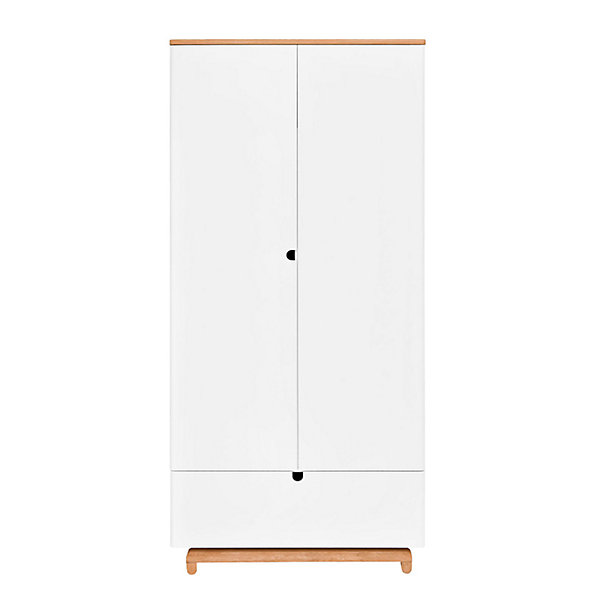 Armoire 2 portes 1 tiroir Bellamy Nomi Blanc et bois