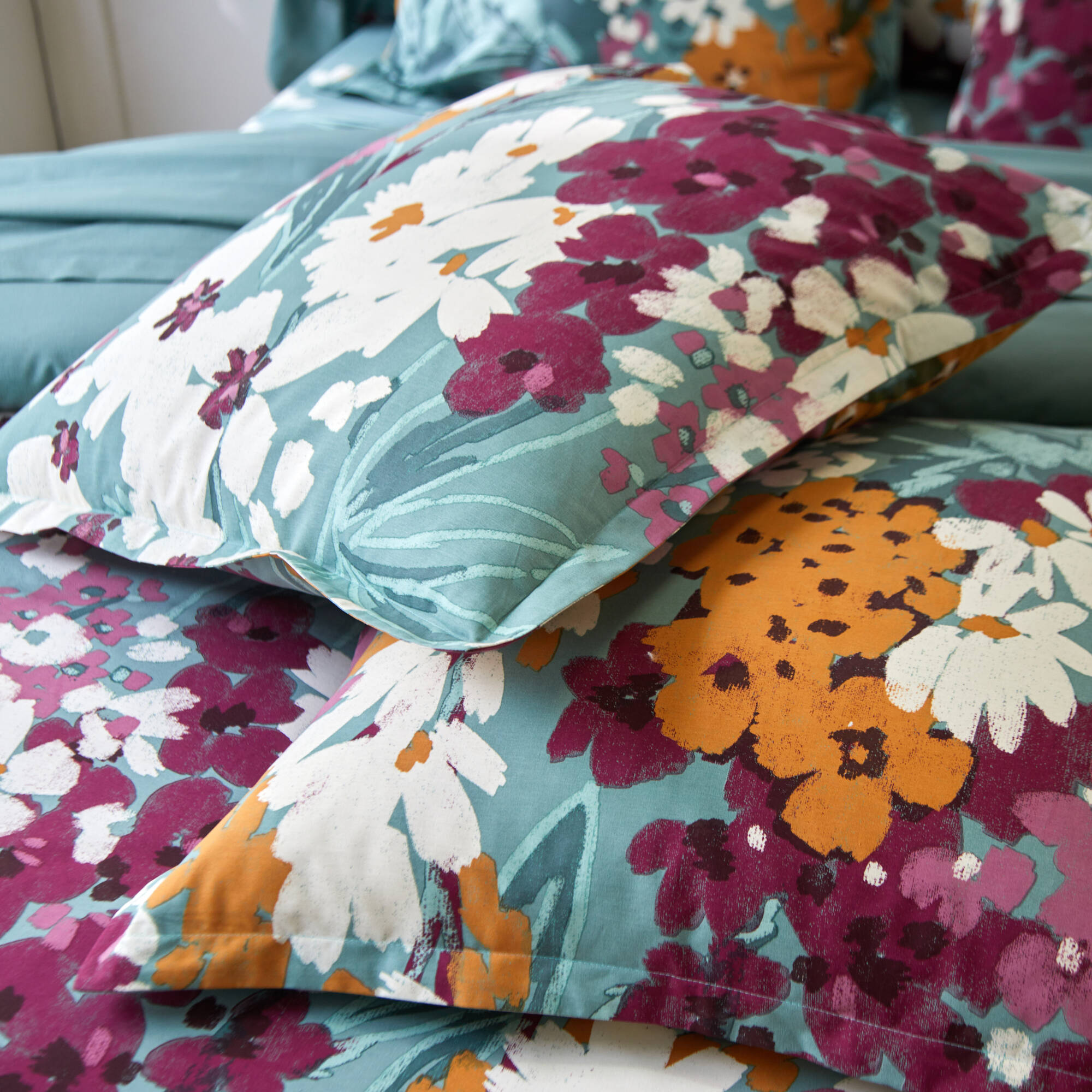 Linge de lit Capucine en coton imprimé